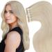 LAAVOO invisible tape extensions real hair blond 70 cm tape in hair extension real hair light blond real blond real hair tape extensions naturally smooth 50g 20pcs #613 70cm-20pcs 2.4 #613