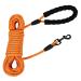 Iokheira drag line 20m for dogs training lines for large to small dogs dog leash with hand loop of a stable 360 carabiner hook reflectors 20m orange-0.8cm