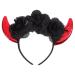 Beaupretty Halloween Horn Headband Horn Flower Headbands Gothic Black Horn Devil Hair Accessories for Halloween Costume