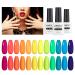AIMEILI Neon Gel Nail Polish Set 8ml 12 Colours Spring Summer Pink Red Orange Green Blue Purple Gel Polish Soak Off UV LED Gel Nail Polishes Nail Art Gel Polish Gift Kit 23 KIT12-23_8ML 8 ml (Pack of 12)
