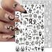 10 Sheets Gothic Nail Stickers 3D Self-Adhesive | Black White Rose Flower Eye Fishbone Star Moon Design | Nail Art Decorations for Women | Acrylic Nail Supplies W7 - Buy Online on GoSupps.com