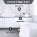 Microfiber 8-Piece Towel Set - Ultra Soft & Absorbent - 2 Bath, 2 Hand Towels, 4 Wash Cloths - White - Ideal for Bathroom, Gym, Hotel, Beach, Spa - Buy Online on GoSupps.com