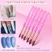 Saviland Acrylic Nail Brush Set - 10-Piece Professional Acrylic Nail Brushes for Nail Extension & Application - Pink Crystal Texture (Size 4-22) - Buy Online on GoSupps.com