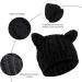 Cute Cat Ear Winter Hat for Women, Girls, Boys, & Teens | Warm Knitted Crochet Christmas Ski Beanie in Black - Buy Online on GoSupps.com