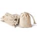 JIAKAI Pack of 20PCS 3x3.7Inch Double Drawstring Cotton Cloth Bag for Small Jewelry Bracelet Beads Spice Gift Bags Beige-20pcs