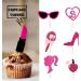 30Pcs Princess Hot Pink Cupcake Toppers and Pink Glitter Girls Cupcake Topper for Pink Girl Birthday Bridal Party Decorations Wedding Cake Decors 30pcs Pink Cupcake Toppers - Buy Online on GoSupps.com