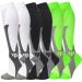 Compression socks (3 pairs) for men circulation 20-30mmhg Medical compression stockings women breastfeeding black + white + green XXL