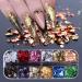 Buy Gzmayuen Nail Leaf Gold Flakes & Colorful Aurora Glass Paper Nail Glitter - 2 Box Nail Art Decoration Set - Buy Online on GoSupps.com