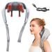 Onenine massager shoulder neck massage device with warmth Shiatsu massager with 3D massage of deep fabric 6 silicone massage heads muscle pain relief for the neck back shoulder
