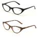 V.W.E. 2 Pairs Deluxe Female Cateye Vintage Reading Glasses Women Readers 1 Black 1 Tortoise 2.5 x