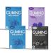 Guming 40x Energy chewing gum with 60mg caffeine/gum guarana vitamin C & B6 vegan without sugar (40 pieces 4 packs a 10 gums: mint cherry berry)
