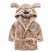 Baby boys & girls unisex bathrobe 0-24 months soft plush flannel fleece hooded bathrobe plush animal face bathrobe for babies toddlers newborn 2-3 years dog brown