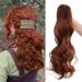 Claw On Ponytail Extension Matte Material 18 Inch/45cm Curly Wavy Clip In Pony tail Synthetic Hairpiece Light Auburn 18 Inch Light Auburn