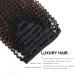 ABH AmazingBeauty Ombre Kinky Curly Clip-In Hair Extensions for Black Women â€“ 3C 4A Remy Human Hair, Chocolate Brown T4, 14 Inch, 115g - Buy Online on GoSupps.com