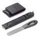 VOGARB Portable Nail Clippers for Thick Nails Ultra Slim Folding Safety Lock Wide Jaw Opening Cutter with File Travel Double Head Curved and Bevel Trimmer for Toenail Fingernail (Black with File)