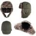 Unisex Faux Fur Winter Trapper Hunting Hat - Army Green | Ski Trooper Ushanka Cap - Buy Online on GoSupps.com