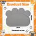 ZOCONE Cat Food Mat - Non Slip Waterproof Pet Mat for Bowls - Cat Paw Shape Design - Grey - Buy Online on GoSupps.com