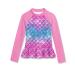 BesserBay Girls UV Shirt Long Sleeve UPF 50+ Swim Shirt Ruffle Hem 110-150 130 Violet