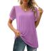 Shop Elegant Women's Summer T-Shirt - Casual V-Neck Cotton Blouse in Beige & Pink | International Shipping Available - Buy Online on GoSupps.com