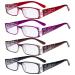 Eyekepper 4 Pack Women's Laser Pattern Reading Glasses - Floral Pattern Reading Glasses with Crystals for Women +1.75 +1.75 4 Pack Mix