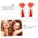 Beavorty 1 Pair hair accessories festival red hairpins new year red hairpins Chinese Style Hair Clips new year floral hair clips styling hair clips clip girl child tassel Acrylic - Buy Online on GoSupps.com