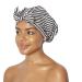 Kitsch Luxury Shower Cap for Women - Waterproof, Reusable Shower Cap for Long Hair, Fashionable Shower Cap (Black and White Stripe)