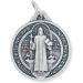 St. Benedict Medal Pendant Pack of 10 - 3/4 Inch Round Silver Oxidized Medals - Catholic Jewelry, Made in Italy - Buy Online on GoSupps.com