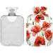 NAANLE Hot Water Bottle 2L with Cover - Watercolor Poppy Flowers for Menstrual Cramps & Pain Relief | Heat & Cold Therapy - Buy Online on GoSupps.com