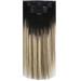 Affordable Moresoo Clip-in Real Hair Extensions - Black to Brown & Medium Blonde 55cm 7PCs 80g #1B/6/22 - Buy Online on GoSupps.com