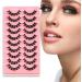 10 Pairs False Eyelashes Russian Strip Lashes Invisible Band Natural Look Fluffy Wispy Faux Mink Lashes Wispy Fluffy 3D Effect Hybrid Strip Lashes - Buy Online on GoSupps.com