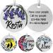 Colored dog brands with engraving personalized dog brand made of stainless steel engraved dog trailers with name animal brand for dogs and cats dog name signs for collar (bell flower)