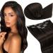 Laavoo clip in extensions real hair brown real hair extensions clip in dark brown #2 extensions real hair clip remy hair extension real hair 70 gram 5 pieces 40cm #2 40cm-70g 1.2 #2