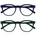 Opulize Blu - Reading glasses Blue light filter 2 Series Pack COOL READ FRIENTS SATE INFIGERISE IMPTIRE SAFE COMPUTER GAMING RESIGN Men's BB5-13 +1.00 Dioptries Blue / Green