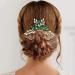 PRETTYLIFE Bridal Crystal Hair Comb - Green Rhinestone Hair Piece for Women and Girls - Buy Online on GoSupps.com