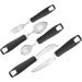 Special Supplies Adaptive Utensils 5-Piece Set for Hand Tremors, Arthritis, Parkinson's, Elderly - Non-Weighted, Non-Slip Handles - Stainless Steel Knife, Rocker Knife, Fork, Spoons - Black - Buy Online on GoSupps.com
