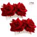 Iwobi Ladies Rose Flower Hair Clip - Elegant Bridal Hair Jewelry for Weddings Parties Halloween & Masquerades (Red) - Buy Online on GoSupps.com