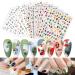 RosinKing Nail Art Stickers Nail Decals Designer Nail Foil Abstract Face Curve Graffiti Nail Designs 3D Self-Adhesive Nail Stickers for Nail Art Supplies (12 sheets nail stickers Mixed Color)