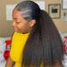 Ponytail Extension 10-24 Inch Long Yaki Straight Ponytail for Black Women Real Human Hair Wrap Around Ponytail Extensions with Magic Paste Clip in Remy Hair Extensions Ponytail Hair Extension (Size 16inch 100g - Buy Online on GoSupps.com