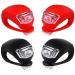 Malker Bicycle Light Front and Rear Silicone LED Bike Light Set - Bike Headlight and Taillight,Waterproof & Safety Road,Mountain Bike Lights,Batteries Included,4 Pack(2pcs White and 2pcs Red Light) 2pcs Red & 2pcs Black