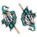 Blue Peacock Style 2PCS Hair Clips Set - Retro Vintage Hairpins for Women and Girls | Headwear Styling Tools and Accessories - Buy Online on GoSupps.com