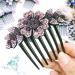 Vintage Flower Rhinestone Hair Combs Clip Set for Women - Wedding Party Hair Accessories - Buy Online on GoSupps.com