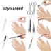 Marqus 7-Piece Manicure Set for Men & Women - Solingen German Quality with Patented Glass Files - Stylish Carbonlook Synthetic Leather Case - Buy Online on GoSupps.com