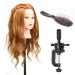 Hairdressing head 80% real hair 56 cm including clip and steel comb