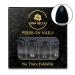 UNA GELLA Black Short Almond Acrylic Press On Nails - Long Lasting & Reusable for Women and Girls | 12 Sizes, 24 Pcs Gel Jelly Color Tips in Elegant Box - Buy Online on GoSupps.com