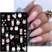 JMEOWIO 10 Sheets Christmas Pink Nail Art Stickers Decals Self-Adhesive Snowflake Winter Holiday Cute Santa Nail Supplies Nail Art Design Decoration Accessories - Buy Online on GoSupps.com
