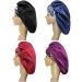 2PCS Satin Bonnets for Women - Black+Purple Satin Silk Sleep Cap for Curly Hair & Braids - Buy Online on GoSupps.com