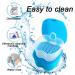 Keedolla Denture Cup Orthodontic Retainer Case Denture Bath Box Dental Mouthguard Case Cleaning with Brush Strainer Basket and Lid Waterproof - Blue - Buy Online on GoSupps.com