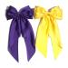 Furling Pompoms Big Bow Hair Barrette Clips Soft Satin Silky Bowknot with long Tail French Barrette Hair Clip Hair Scrunchie Cute Gifts for Women Girls Purple Gold Gold Purple