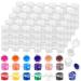 Caffox 240 Pieces Empty Paint Pot  40 Strips Acrylic Mini Paint Container Strips Storage with Lids for Classrooms School Arts and Crafts Paint (3ml/ 0.1oz)