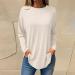 Odjoy Women s Casual Fan Sweater - Elegant Long Sleeve Blouse Round Collar Tunic Top in Beige | Plus Size XXL - Buy Online on GoSupps.com